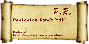 Pavlovics Renátó névjegykártya