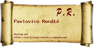 Pavlovics Renátó névjegykártya
